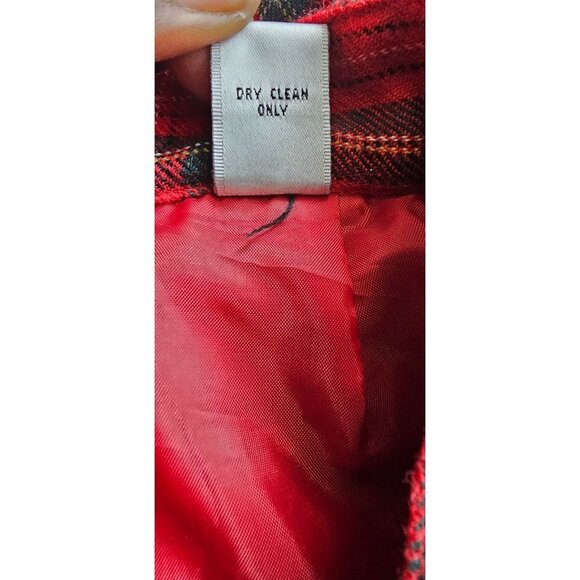 Vintage Amanda Smith Pure Wool Red  Tartan Plaid Casual Shorts - Picture 8 of 8